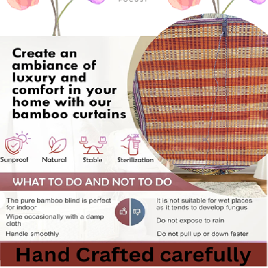 Trendheal™ Hand-Woven Natural Chick Bamboo Window Blinds - Image 4