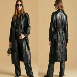 Ladies Bespoke Leather Trench Coat | Custom Tailored Artisan Outerwear