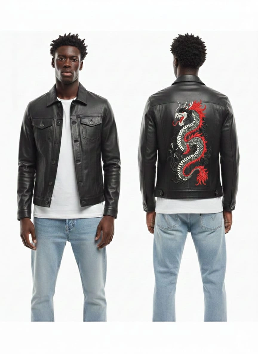 Men's Leather Trucker Jacket | Custom Tailored Artisan Outerwear