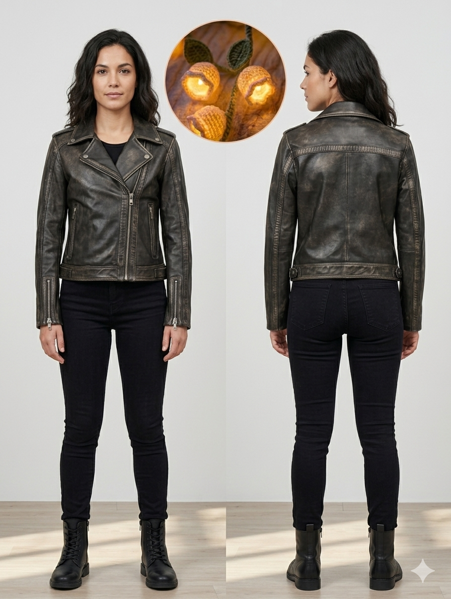 Leather Moto Vintage Jacket Style Asymmetrical Zip Coat-Handmade Slim Fit jacket
